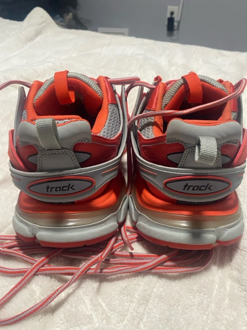 Balenciaga Orange Gray Layered Track Sneakers - Picture 13 of 16